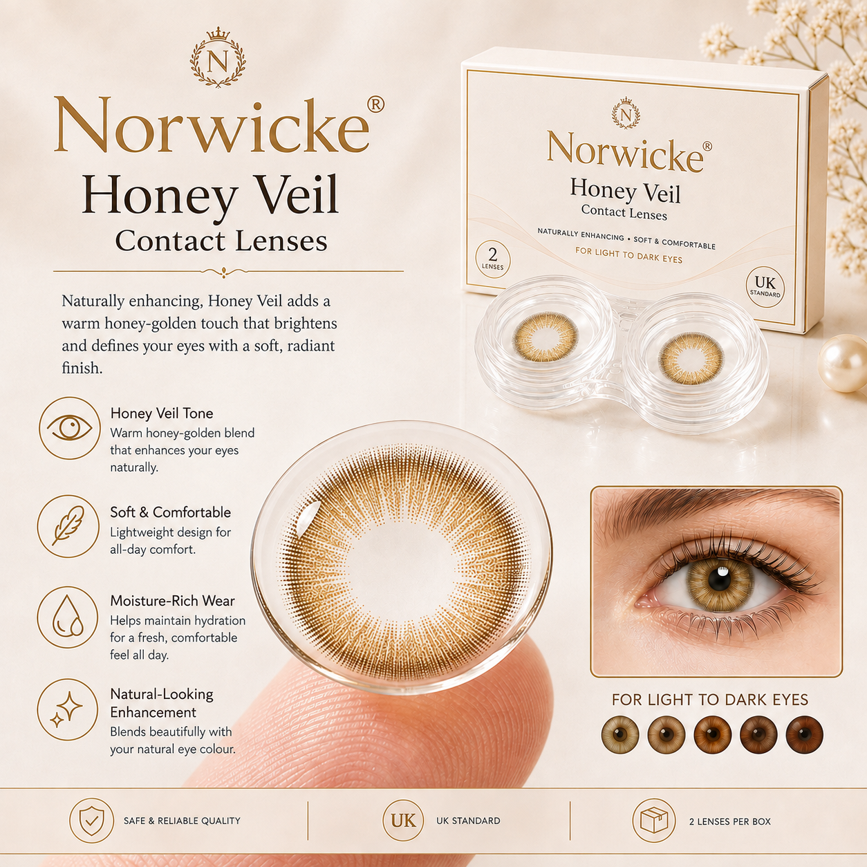 Norwicke® Honey Veil Contact Lenses