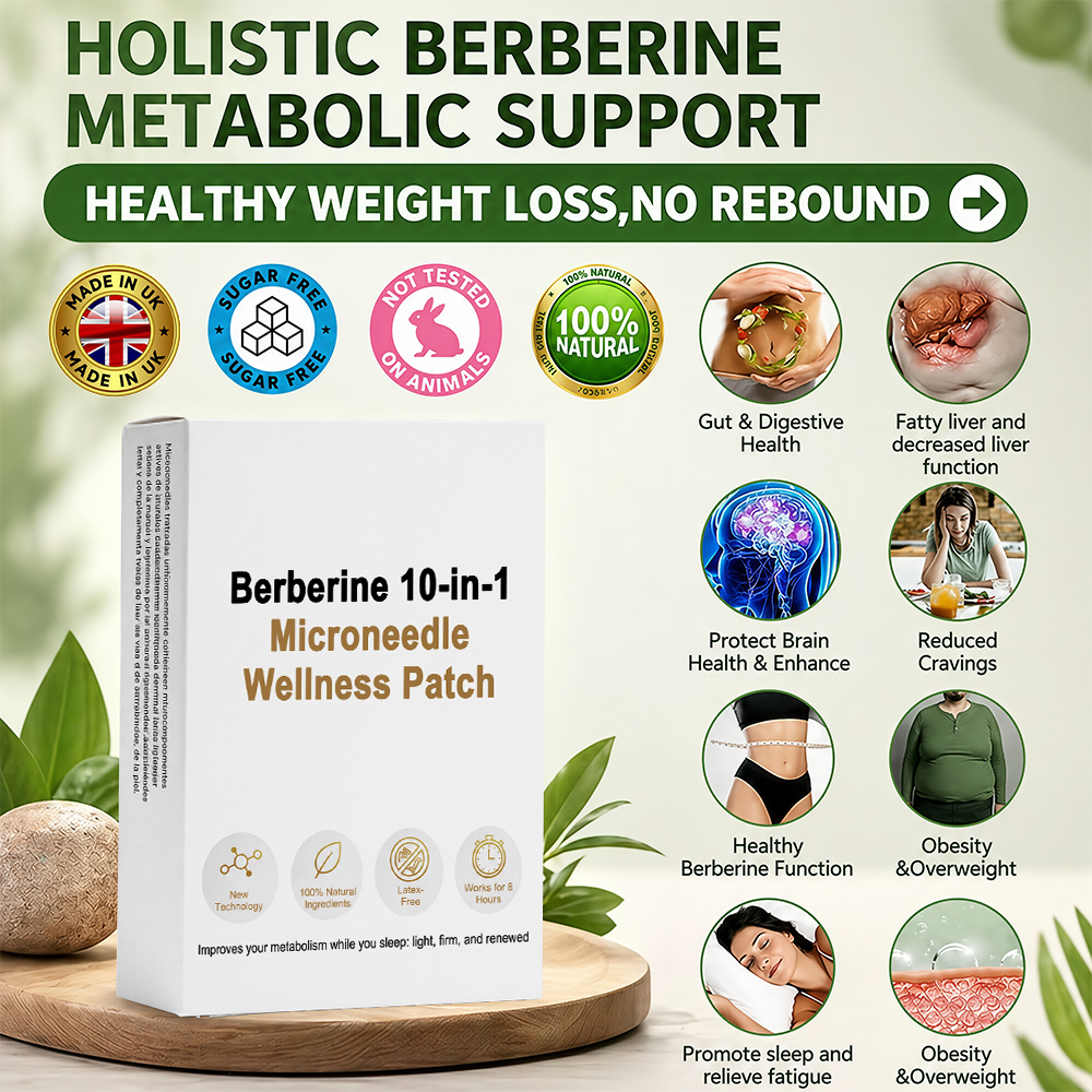 Curalona® Berberine Nano-Exfoliating Patch — A daytime weight management patch that boosts metabolism, curbs appetite, and firms abdominal skin.