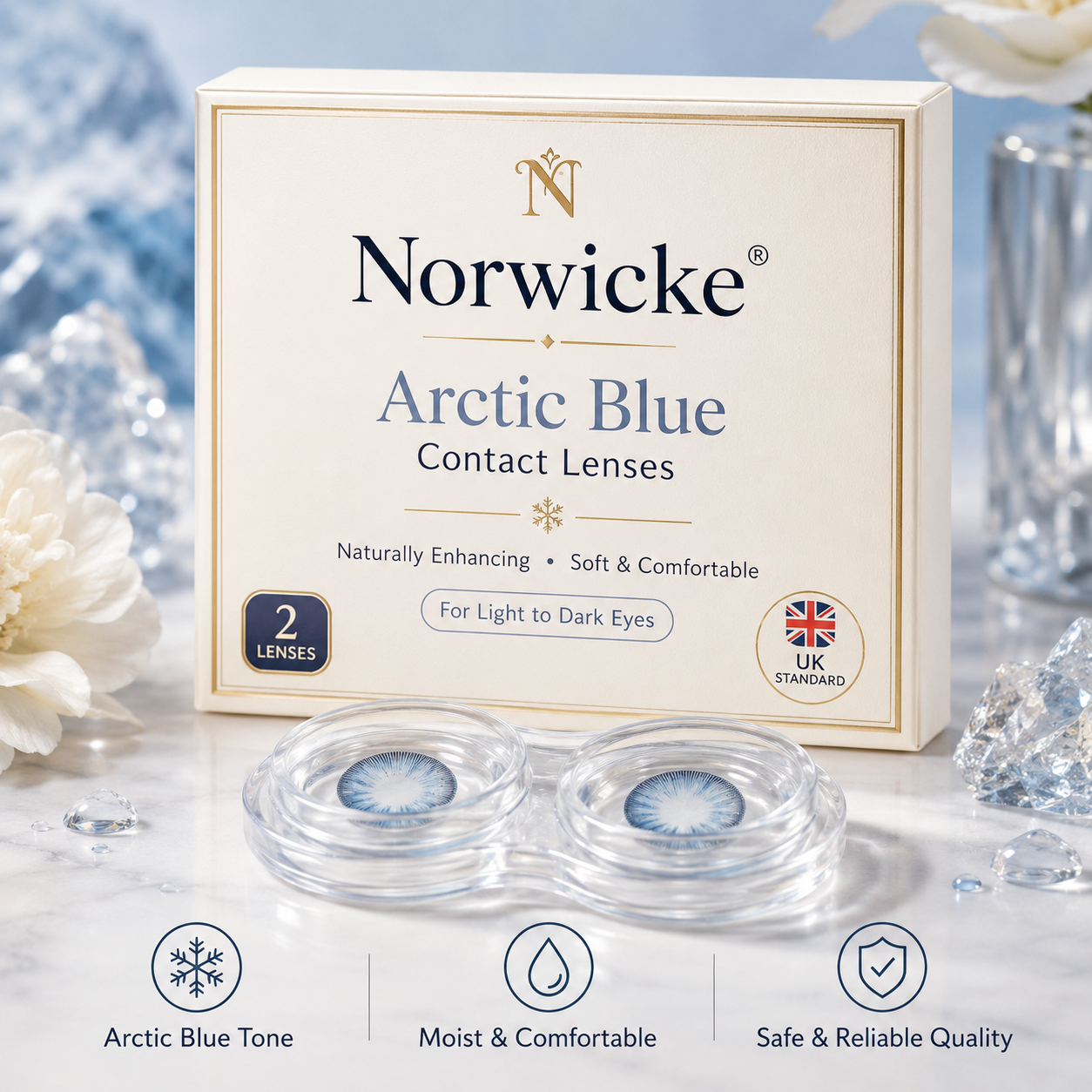 Norwicke® Arctic Blue Contact Lenses