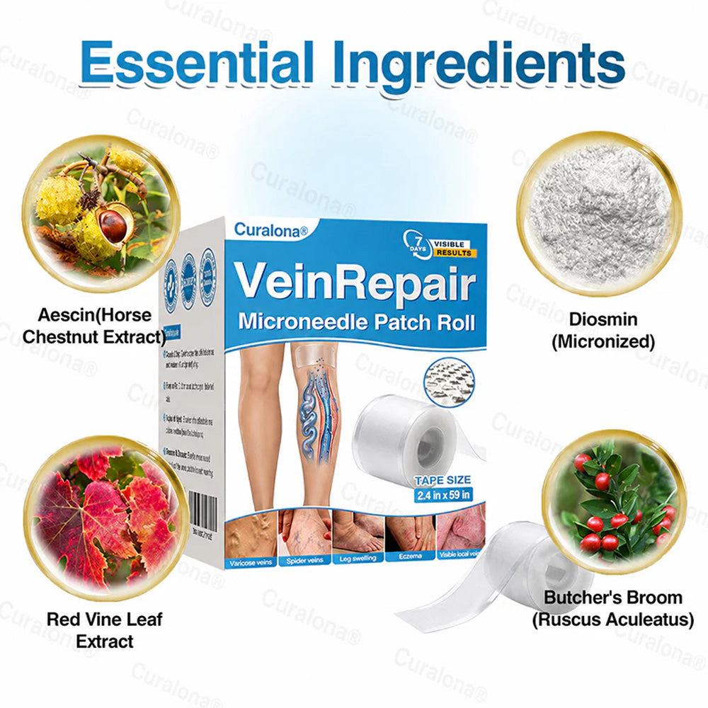 🇨🇦🏆✅️🏃Curalona® VeinRepair Microneedle Patch Roll⚡Instant Relief, Long-Term Results