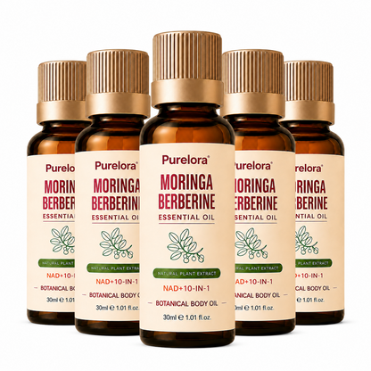 PURELORA® Botanical Sculpting & Firming Oil — A warming massage oil that soothes the abdomen, relieves bloating, and leaves the skin looking firmer.