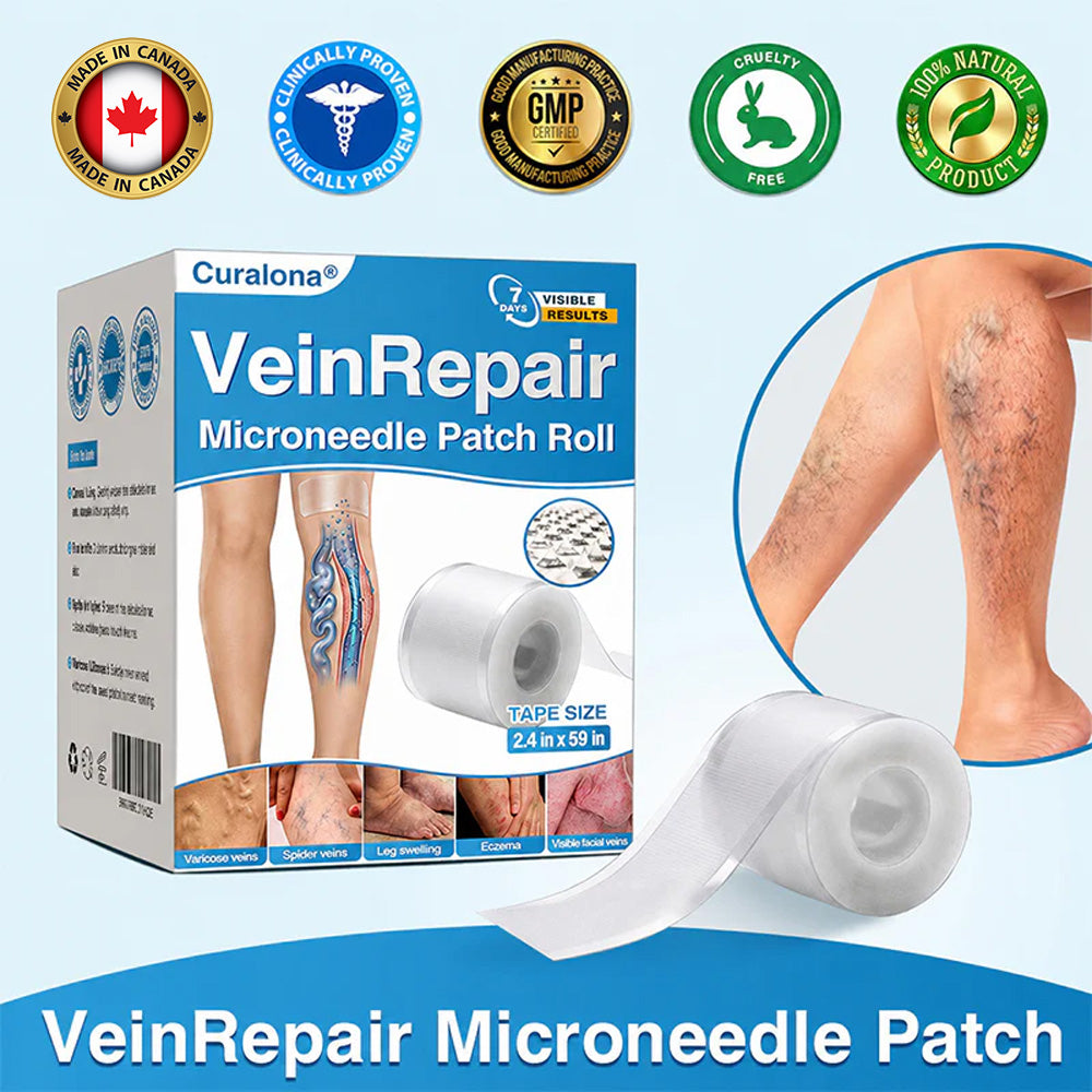 🇨🇦🏆✅️🏃Curalona® VeinRepair Microneedle Patch Roll⚡Instant Relief, Long-Term Results