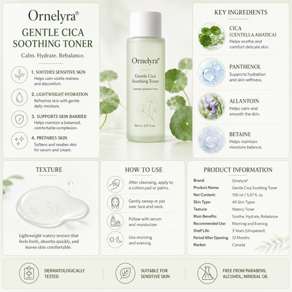 Ornelyra® Gentle Cica Soothing Toner