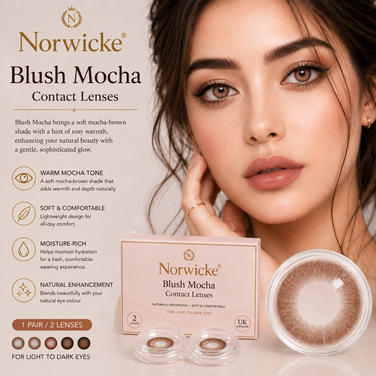Norwicke® Blush Mocha Contact Lenses