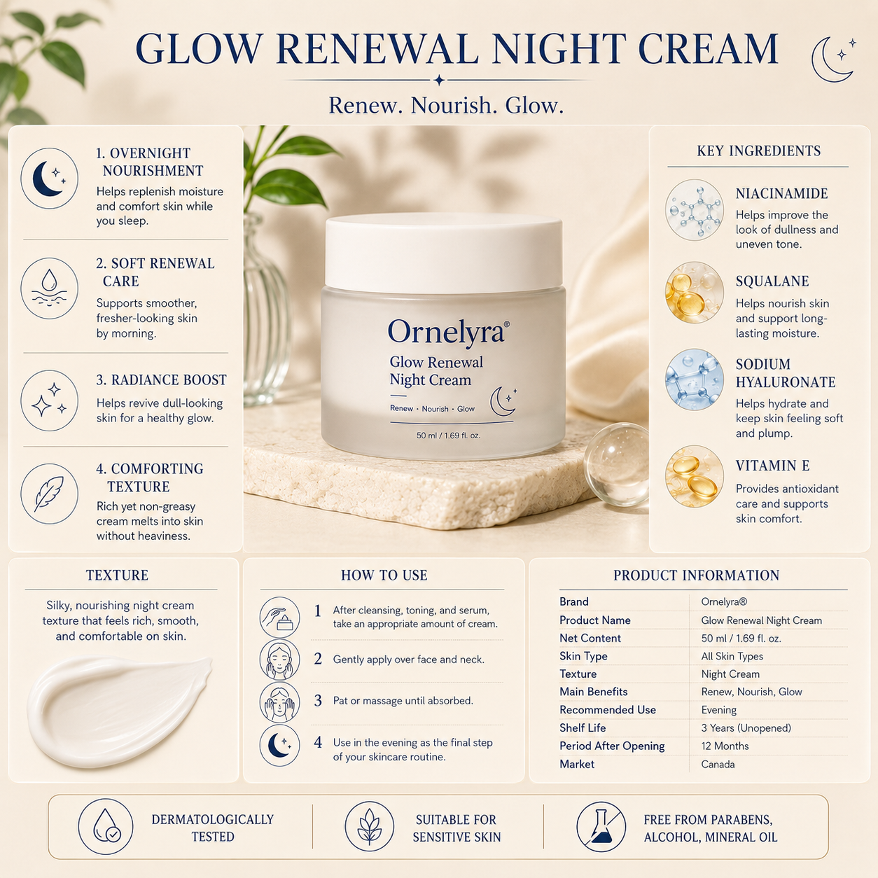 Ornelyra® Glow Renewal Night Cream