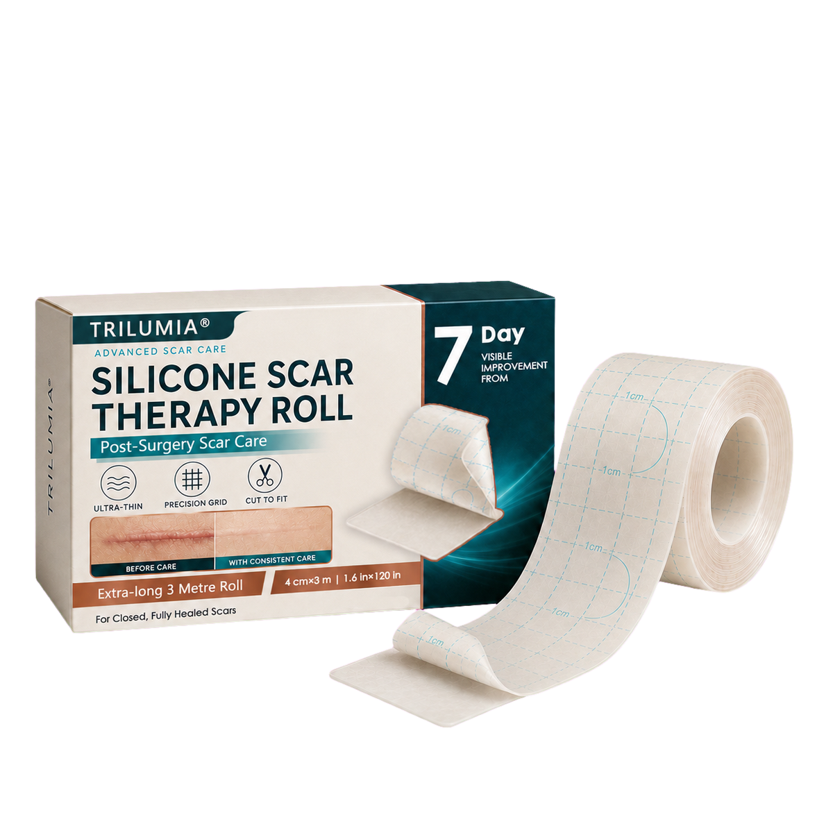 ✨💯Purelora® SILICONE SCAR THERAPY ROLL Help Soften, Flatten & Improve the Appearance of Raised Scars
